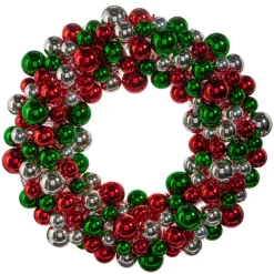 Outlet The Jolly Christmas Shop Raz 24" Red, Green, And Silver Ball Ornament Christmas Wreath W4416411