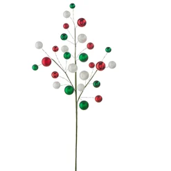 Hot The Jolly Christmas Shop Raz 31" Red, Green, And White Ball Christmas Tree Spray F4202329
