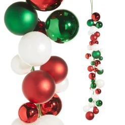 Discount The Jolly Christmas Shop Raz 4' Red, Green, And White Ball Garland G4332703