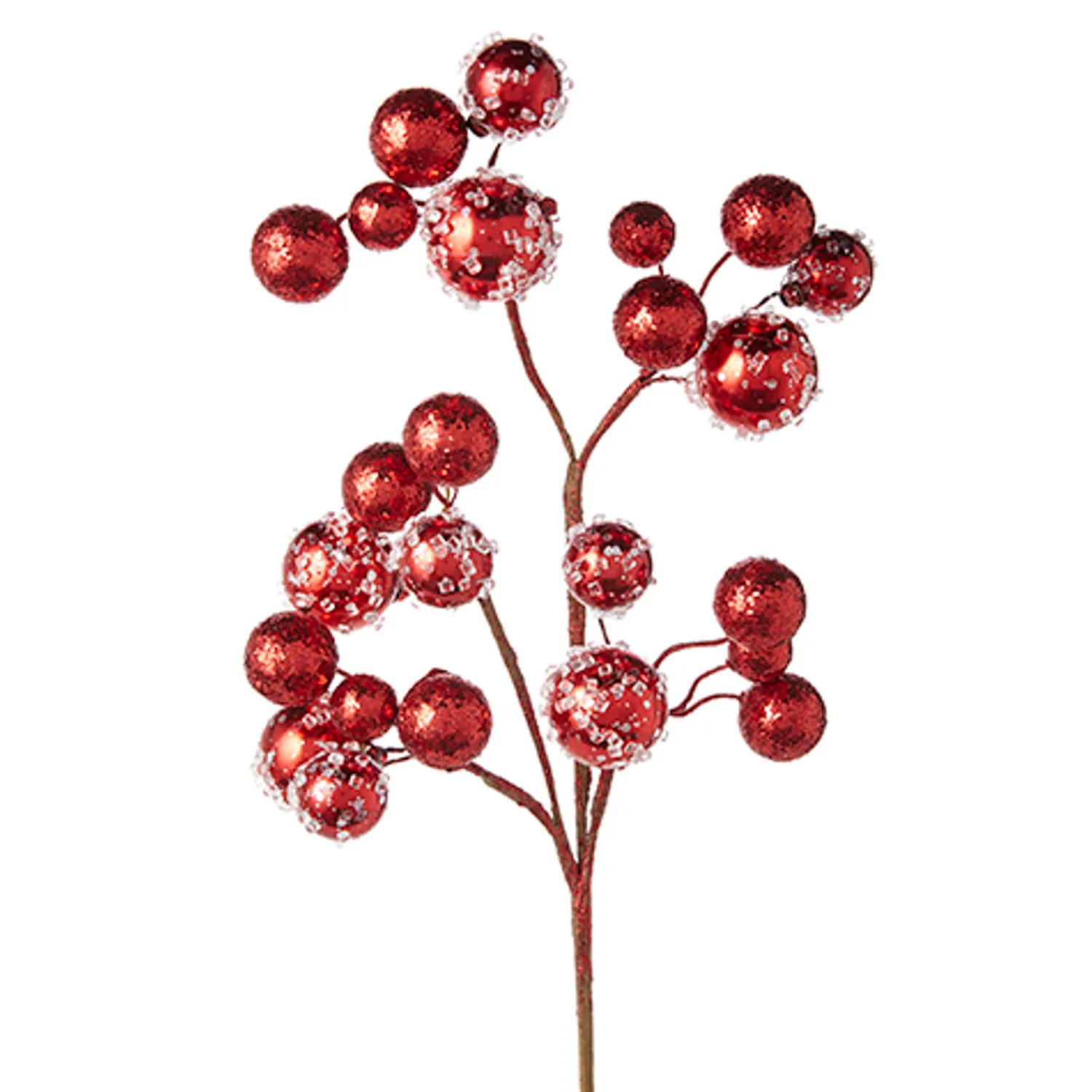 Hot The Jolly Christmas Shop Raz 27" Red Iced Ball Christmas Tree Spray F4206873