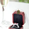 Outlet The Jolly Christmas Shop Raz 3" Red Marry Me Engagement Ring Glass Christmas Ornament 4053124