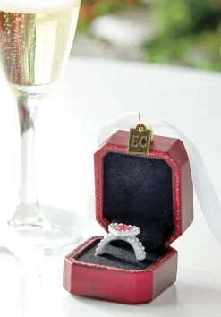 Outlet The Jolly Christmas Shop Raz 3" Red Marry Me Engagement Ring Glass Christmas Ornament 4053124