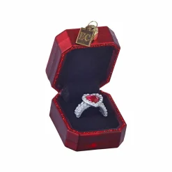 Outlet The Jolly Christmas Shop Raz 3" Red Marry Me Engagement Ring Glass Christmas Ornament 4053124