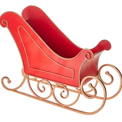 Online The Jolly Christmas Shop Raz 24.25" Red Metal Sleigh Christmas Decorations 4211153