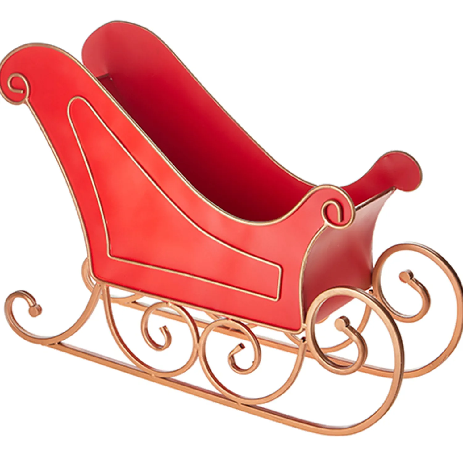 Online The Jolly Christmas Shop Raz 24.25" Red Metal Sleigh Christmas Decorations 4211153