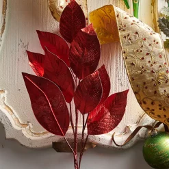Discount The Jolly Christmas Shop Raz 34.5" Red Metallic Leaf Christmas Tree Spray F4310301