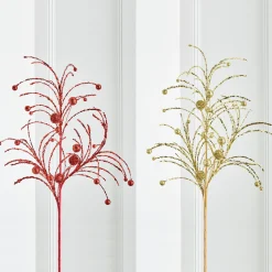 Outlet The Jolly Christmas Shop Raz 42" Red Or Gold Glittered Ball Christmas Spray