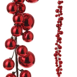 New The Jolly Christmas Shop Raz 4' Red Plastic Ball Christmas Garland G3216179