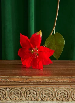 New The Jolly Christmas Shop Raz 24.5" Red Poinsettia Stem Christmas Tree Accessory F4322766