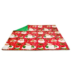 New The Jolly Christmas Shop Raz 56" Red Retro Santa Christmas Tablecloth 4419353