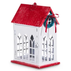 Outlet The Jolly Christmas Shop Raz 13.5" Red Roof House Christmas Decoration 4312336