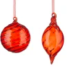 Best The Jolly Christmas Shop Raz 3.5" Red Swirl Glass Christmas Ornament 4224609