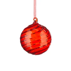 Best The Jolly Christmas Shop Raz 3.5" Red Swirl Glass Christmas Ornament 4224609