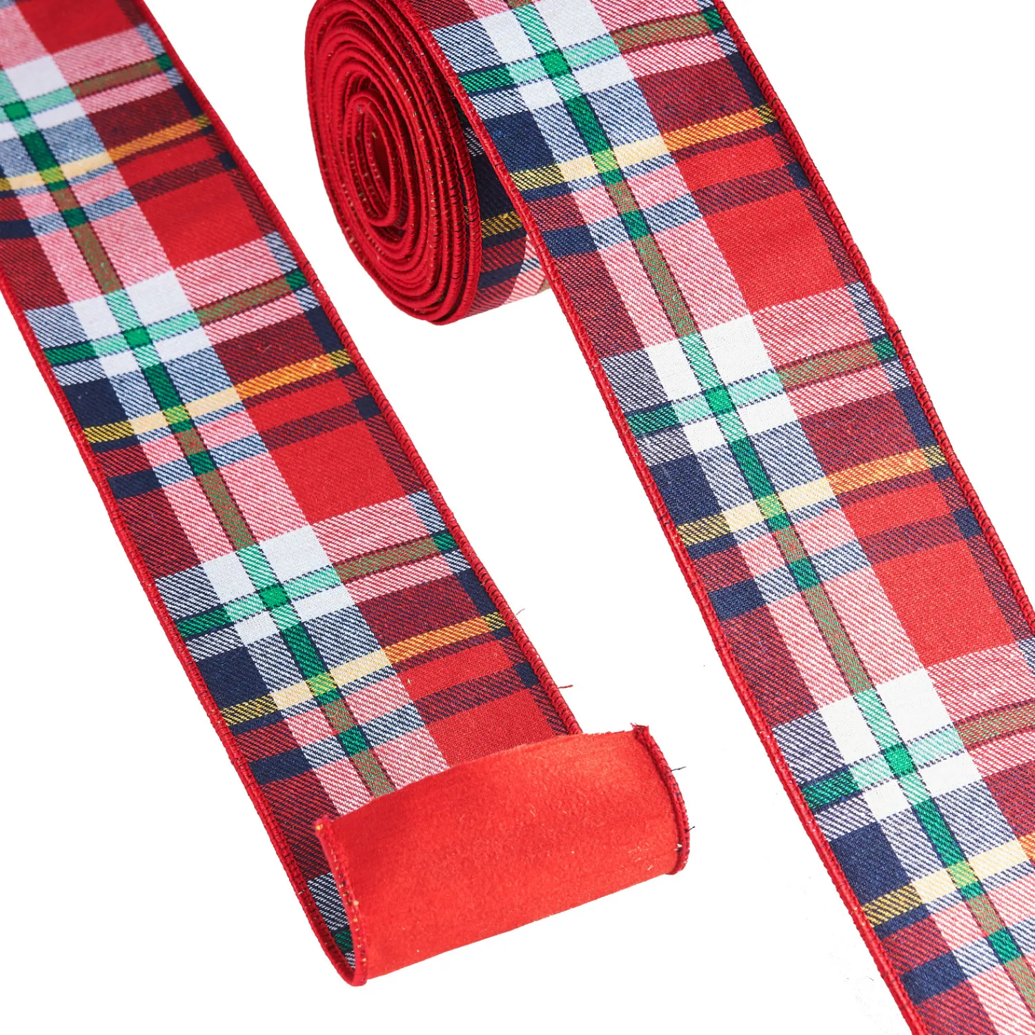 Discount The Jolly Christmas Shop Raz 4" Red Tartan Plaid Wired Christmas Ribbon R4171882