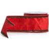 Outlet The Jolly Christmas Shop Raz 4" Red Velvet And Green Wired Christmas Ribbon R4427744