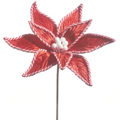 Sale The Jolly Christmas Shop Raz 23" Red Velvet Poinsettia Christmas Tree Pick F4341730