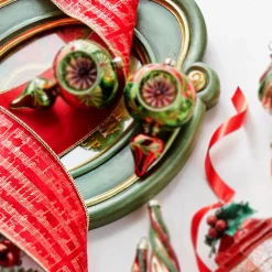 Outlet The Jolly Christmas Shop Raz 4" Red Velvet Sheet Music Wired Christmas Ribbon R4371785