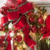 Online The Jolly Christmas Shop Raz 4" Red Velvet With Holly Trim Wired Christmas Ribbon R4471765
