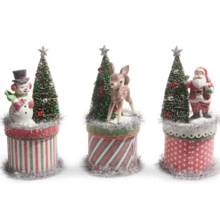 Sale The Jolly Christmas Shop Raz 10" Retro Christmas Friends On Box Decoration 4416193
