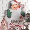 The Jolly Christmas Shop Raz 25.25" Retro Santa Metal Christmas Sign 4457275