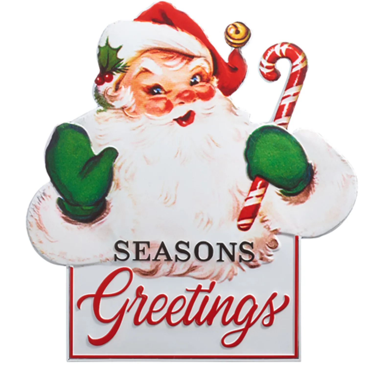 The Jolly Christmas Shop Raz 25.25" Retro Santa Metal Christmas Sign 4457275