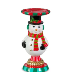 Outlet The Jolly Christmas Shop Raz 9" Retro Santa Or Snowman Christmas Candle Stand
