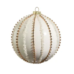 Sale The Jolly Christmas Shop Raz 5" Rhinestone And Pearl Ball Glass Christmas Ornament 4422828