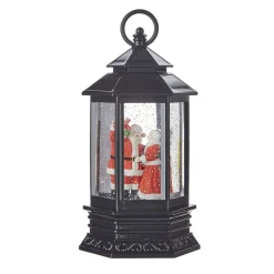 Hot The Jolly Christmas Shop Raz 10" Santa And Mrs. Claus Musical Lighted Water Globe Christmas Lantern 4115573