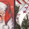 Discount The Jolly Christmas Shop Raz 4" Santa And Reindeer Wired Christmas Ribbon R4171880