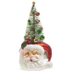 Discount The Jolly Christmas Shop Raz 7" Santa Bottle Brush Tree Glass Christmas Ornament 4320895