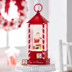 Hot The Jolly Christmas Shop Raz 11" Santa Checking List Lighted Christmas Water Globe Lantern With Countdown 4316932