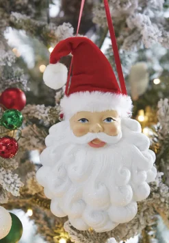 Clearance The Jolly Christmas Shop Raz 7.5" Santa Face Christmas Ornament 4210282