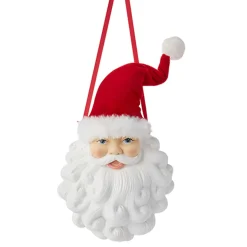 Clearance The Jolly Christmas Shop Raz 7.5" Santa Face Christmas Ornament 4210282