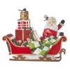 Hot The Jolly Christmas Shop Raz 12.5" Santa In Sleigh Christmas Figure 4110251