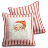 The Jolly Christmas Shop Raz 18" Santa Red And White Striped Christmas Pillow 4345535