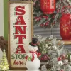 Clearance The Jolly Christmas Shop Raz 24.75" Santa Stops Here Wooden Framed Christmas Wall Art 4111239