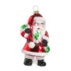 Discount The Jolly Christmas Shop Raz 4.5" Santa With Candy Cane Glass Christmas Ornament 4424652