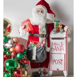 Best The Jolly Christmas Shop Raz 37.5" Santa With Mailbox Vintage Inspired Christmas Figure 4415624