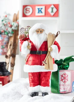 Clearance The Jolly Christmas Shop Raz 18" Santa With Skis Christmas Figure 4315524