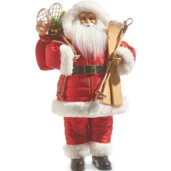 Clearance The Jolly Christmas Shop Raz 18" Santa With Skis Christmas Figure 4315524