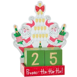Clearance The Jolly Christmas Shop Raz 8.25" Santa's Champagne Tree Christmas Countdown Blocks 4216286