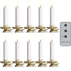 Best The Jolly Christmas Shop Raz 4" Set Of 10 Clip-On Lighted Christmas Tree Candles With Remote 4324036
