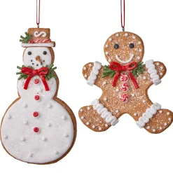 The Jolly Christmas Shop Raz 5" Set Of 2 Gingerbread Cookie Christmas Ornament 4116521
