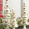Clearance The Jolly Christmas Shop Raz 13.25" Set Of 3 Holly Patterned Jeweled Glass Christmas Tree Figure 4122863