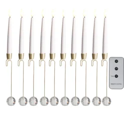 Clearance The Jolly Christmas Shop Raz 12.5" Set Of 10 Lighted Christmas Tree Candle With Remote 4324004