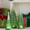 Discount The Jolly Christmas Shop Raz 15" Set Of 3 Lighted Green Christmas Trees 4416230