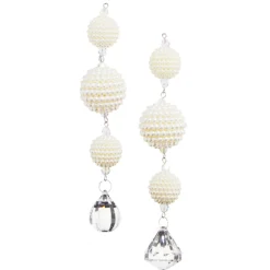Sale The Jolly Christmas Shop Raz 7.5" Set Of 2 Pearl Drop Christmas Ornament 4316084