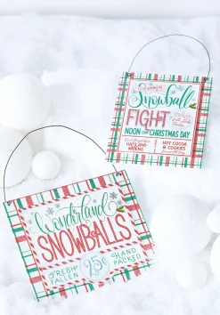 Outlet The Jolly Christmas Shop Raz 6.75" Set Of 2 Snowballs For Sale Christmas Ornament 4216160