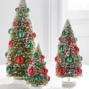 Online The Jolly Christmas Shop Raz 12" Set Of 3 Snowy Christmas Bottle Brush Trees With Candy Cane Ornaments 4416110