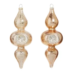 Best The Jolly Christmas Shop Raz 8" Silver And Gold Reflector Finial Glass Christmas Ornament 4324535